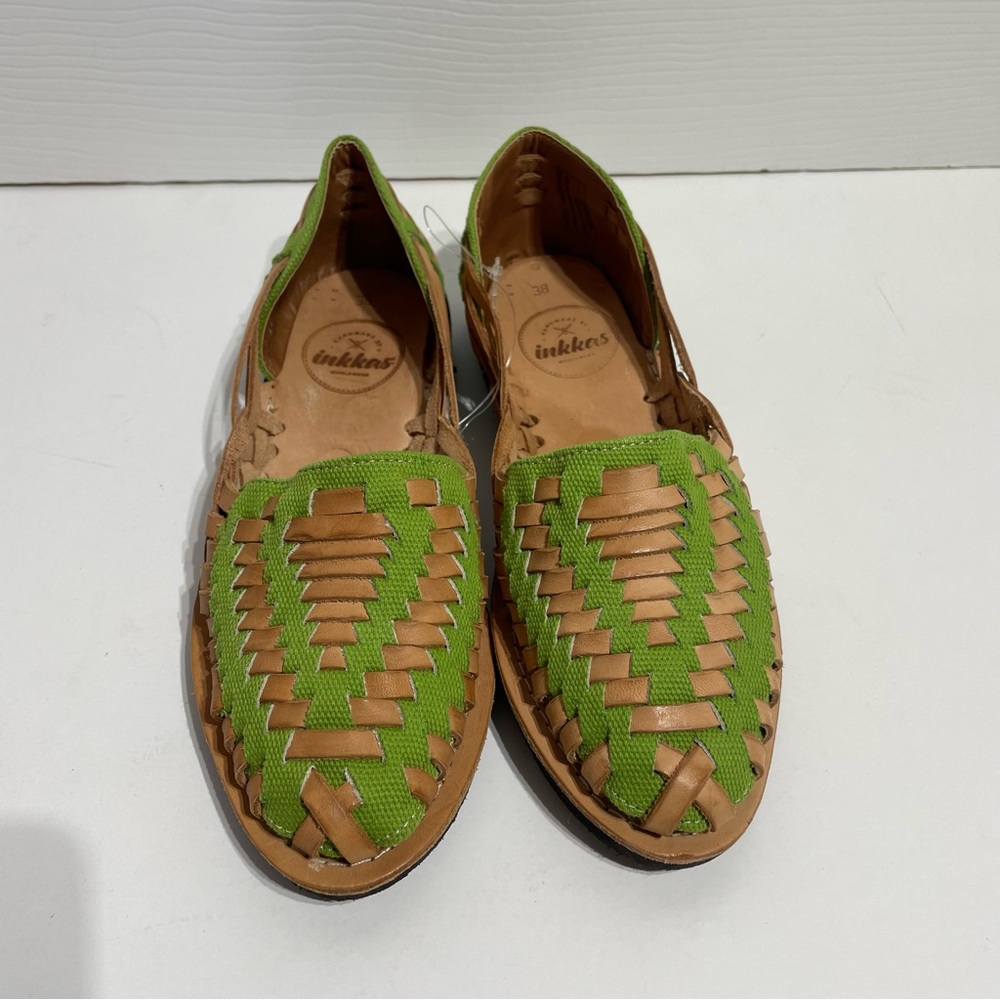 Inkkas Leather Huarache Slip On Shoes Size EU 38/US 8